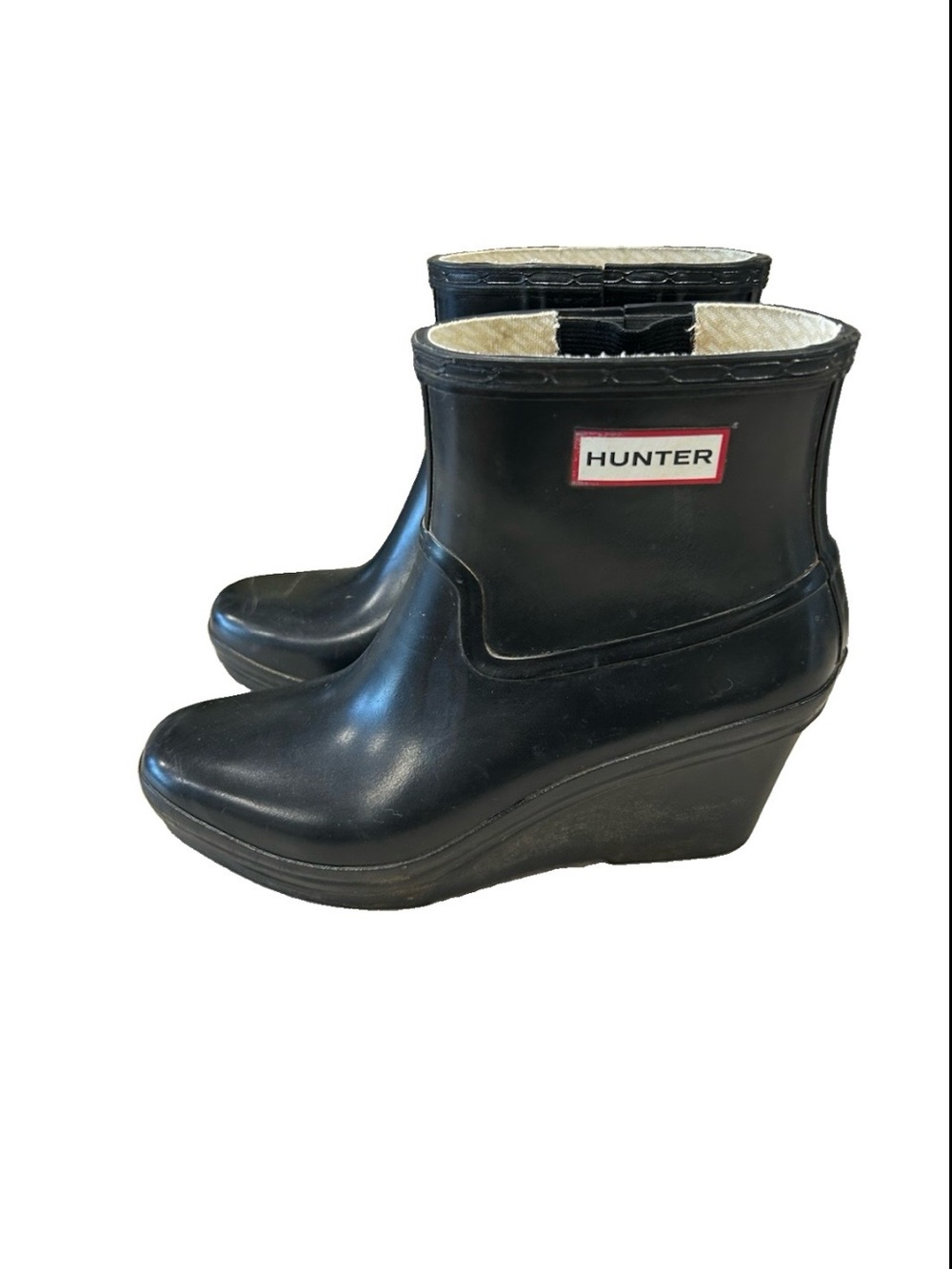 Hunter Aston Wedge Ankle Rain boots Women’s Black Size 9